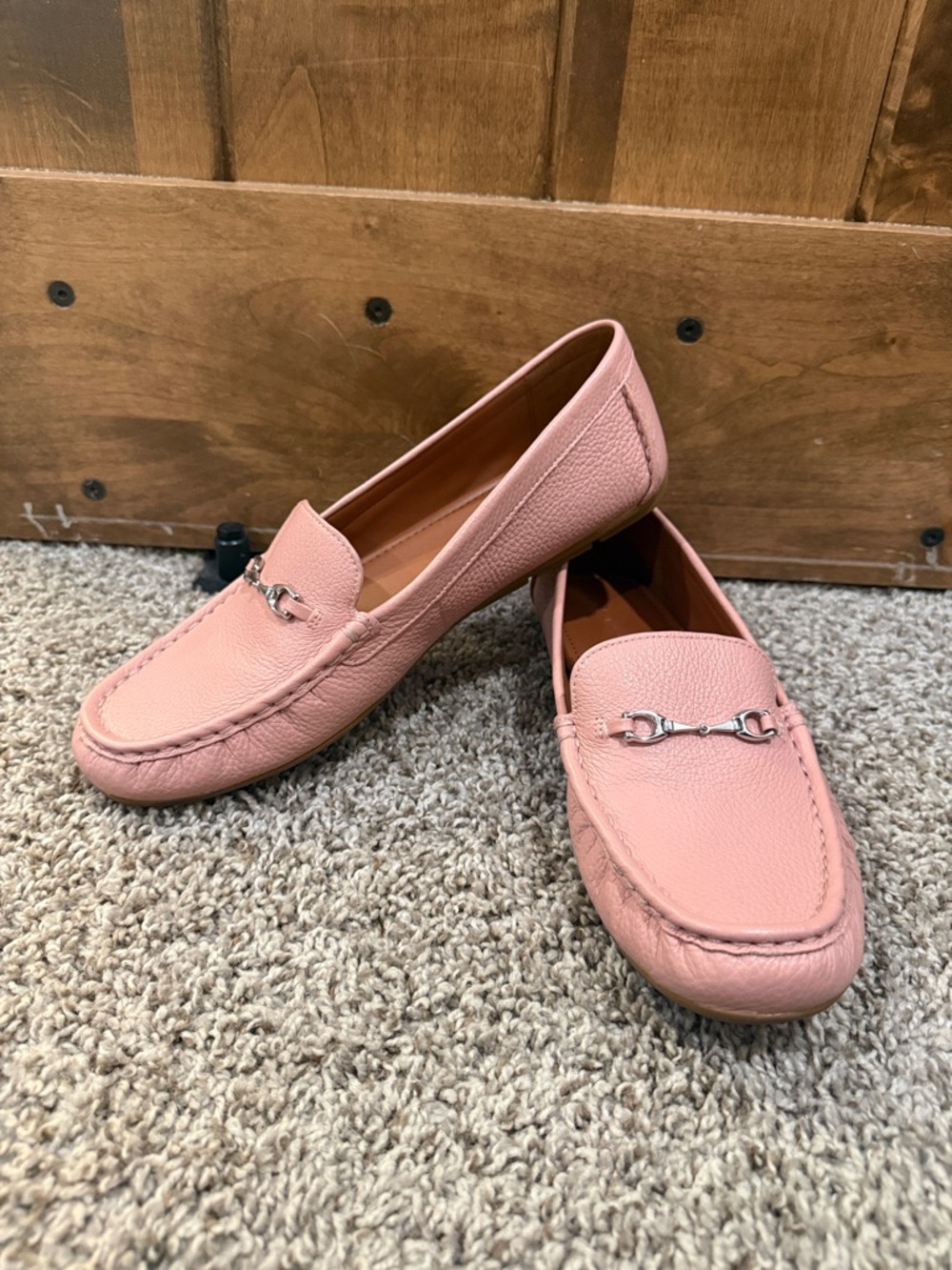 Coach Women's Pink Leather Bit Loafers NEW Size 10